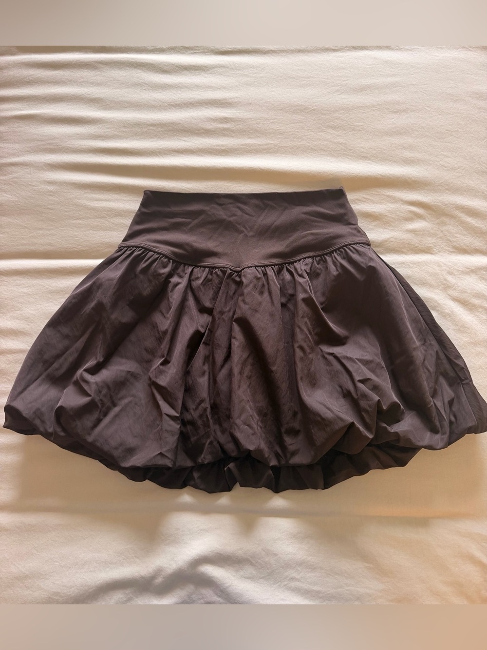 Aerie OFFLINE Brown High-Waisted Bubble Mini Skirt Size M NWT